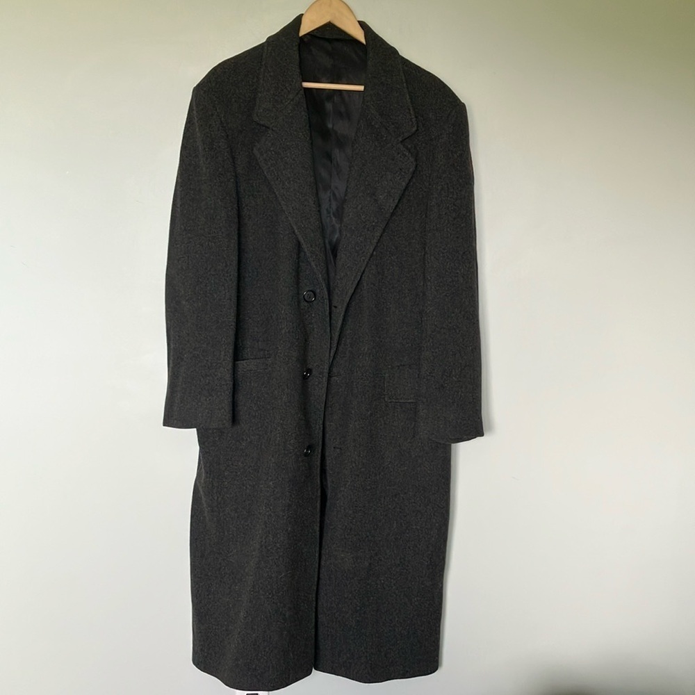London Fog Classic Gray 100% Pure Wool Maxi Coat